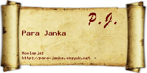 Para Janka névjegykártya